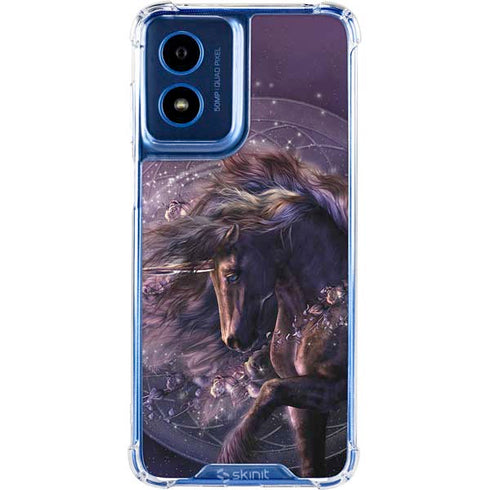 Black Rose Unicorn by Laurie Prindle Moto G 5G (2024) Clear Case