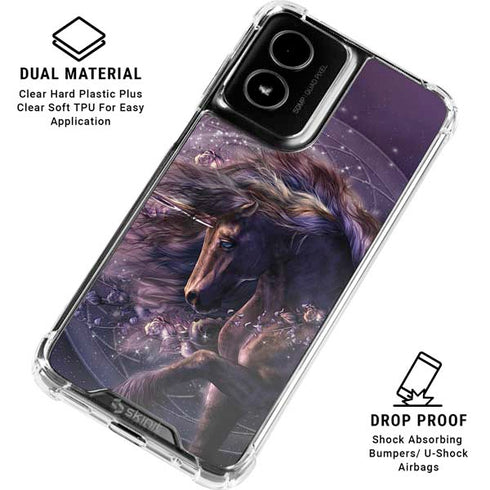 Black Rose Unicorn by Laurie Prindle Moto G Power 5G (2024) Clear Case