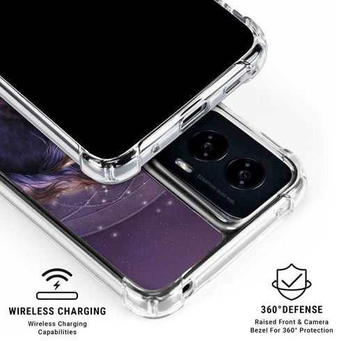 Black Rose Unicorn by Laurie Prindle Moto G Power 5G (2024) Clear Case