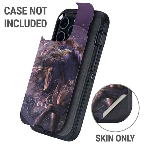 Black Rose Unicorn by Laurie Prindle Otterbox Defender iPhone Skin