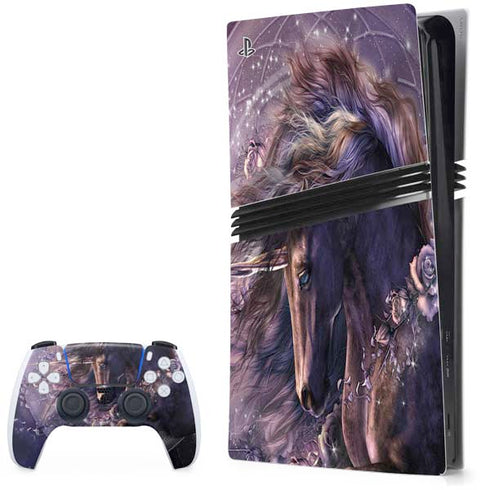 Black Rose Unicorn by Laurie Prindle PlayStation PS5 Skins