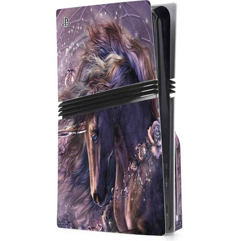 Black Rose Unicorn by Laurie Prindle PS5 Pro Disk Console Skin