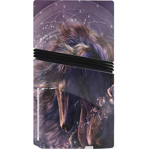 Black Rose Unicorn by Laurie Prindle PS5 Pro Disk Console Skin