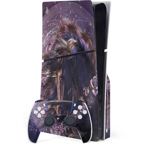 Black Rose Unicorn by Laurie Prindle PlayStation PS5 Skins