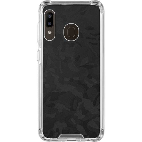 Black Shadow Camo Galaxy A30 Clear Case