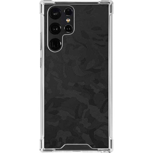 Black Shadow Camo Galaxy S24 Ultra Clear Case