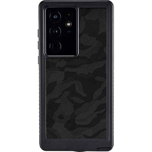 Black Shadow Camo Galaxy S24 Ultra Waterproof Case
