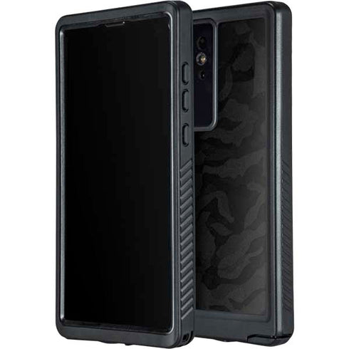 Black Shadow Camo Galaxy S24 Ultra Waterproof Case