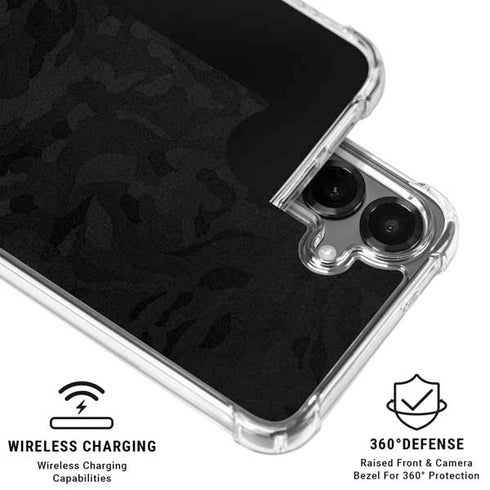 Black Shadow Camo Galaxy S26 Plus Clear Case