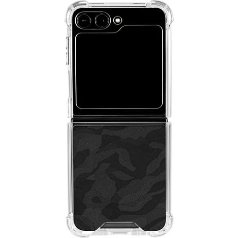 Black Shadow Camo Galaxy Z Flip6 Clear Case