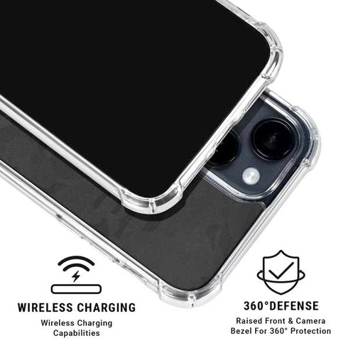 Black Shadow Camo iPhone 14 Plus Clear Case
