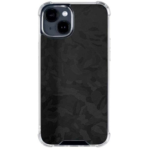 Black Shadow Camo iPhone 15 Clear Case