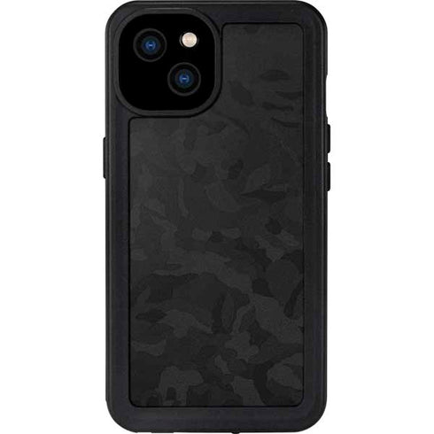 Black Shadow Camo iPhone 15 Plus Waterproof Case