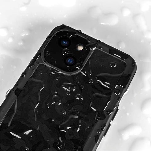 Black Shadow Camo iPhone 15 Plus Waterproof Case