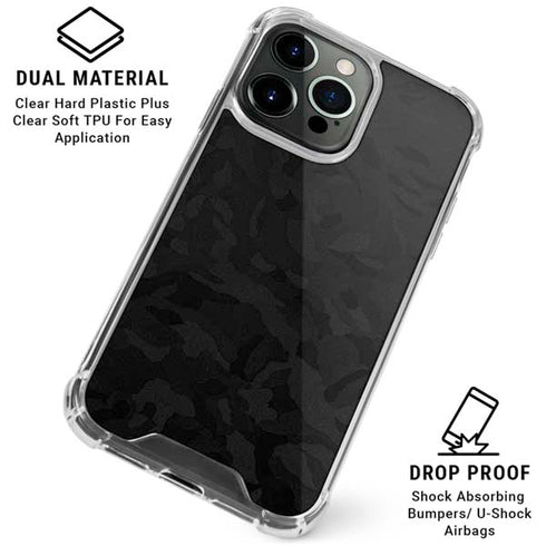 Black Shadow Camo iPhone 15 Pro Max Clear Case
