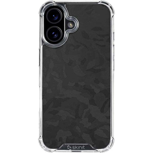 Black Shadow Camo iPhone 16 Plus Clear Case