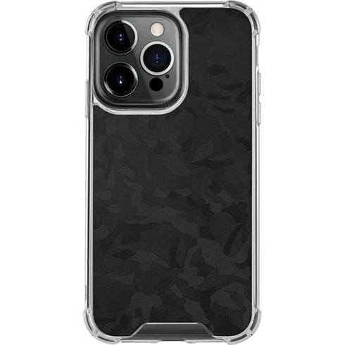Black Shadow Camo iPhone 16 Pro Max Clear Case