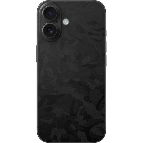 Black Shadow Camo iPhone 16 Skin