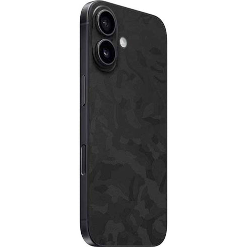 Black Shadow Camo iPhone 16 Skin