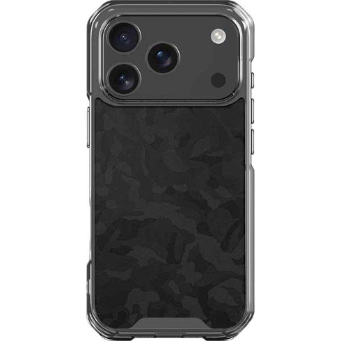 Black Shadow Camo iPhone 17 Pro Clear Case