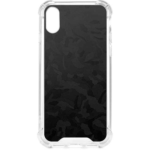 Black Shadow Camo iPhone XS Clear Case