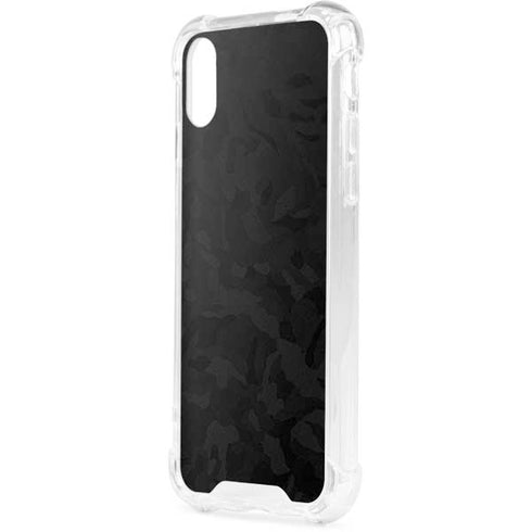 Black Shadow Camo iPhone XS Clear Case