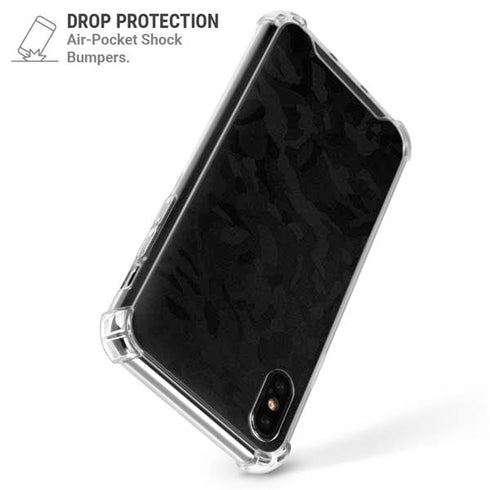 Black Shadow Camo iPhone XS Max Clear Case
