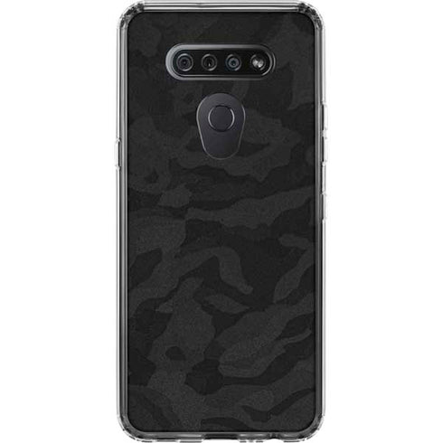 Black Shadow Camo LG K51/Q51 Clear Case