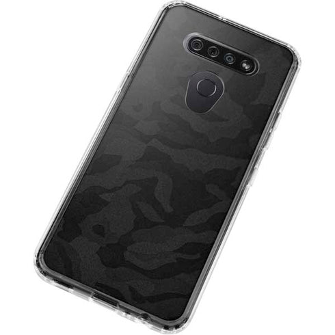 Black Shadow Camo LG K51/Q51 Clear Case