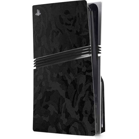 Black Shadow Camo PS5 Pro Disk Console Skin