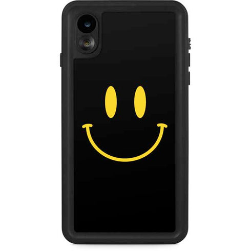 Black Happy Face iPhone Cases