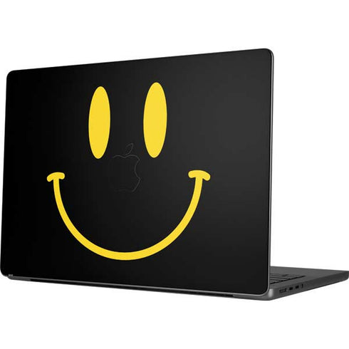 Black Happy Face Apple MacBook Pro 14-inch Skin