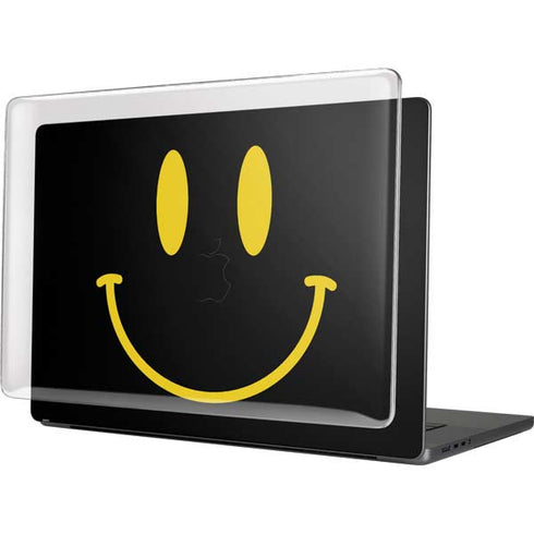 Black Happy Face MacBook Cases