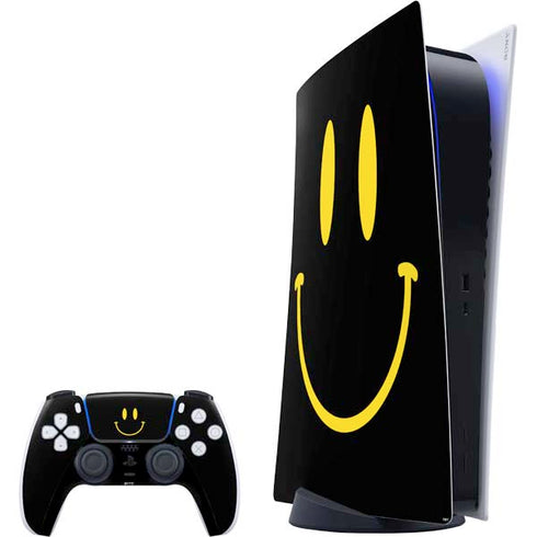 Black Happy Face PlayStation PS5 Skins