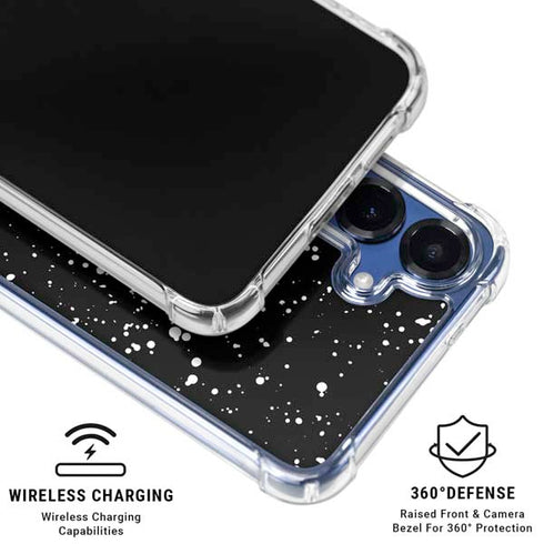 Black Speckle Galaxy S25 Plus Clear Case
