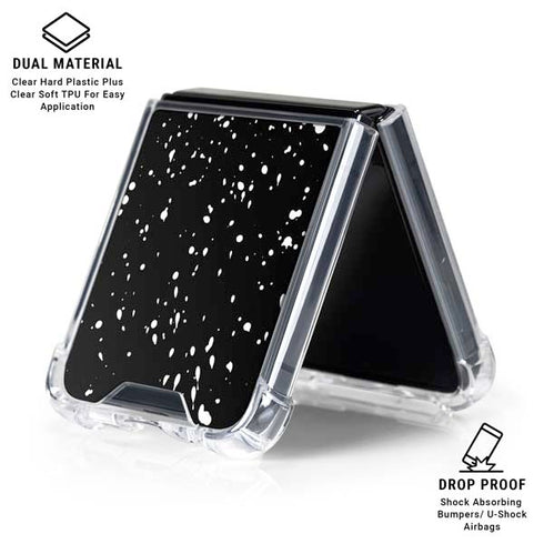 Black Speckle Galaxy Z Flip6 Clear Case