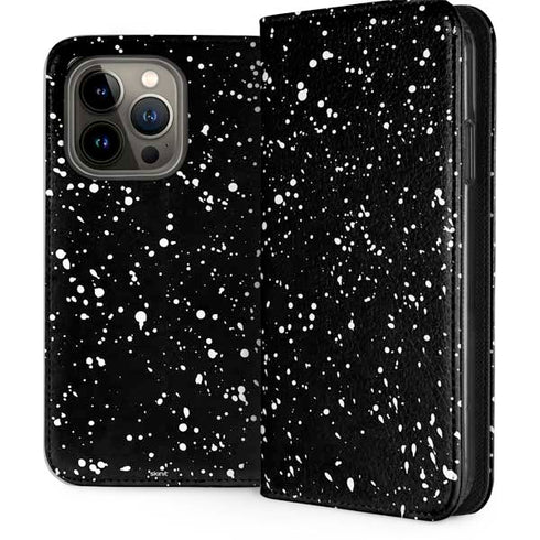 Black Speckle iPhone 14 Pro Folio Case