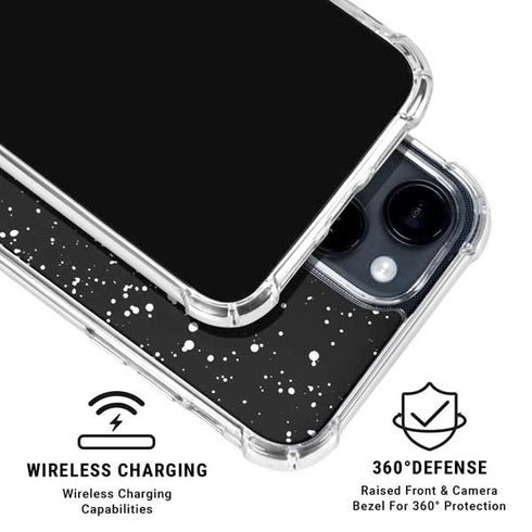 Black Speckle iPhone 15 Clear Case