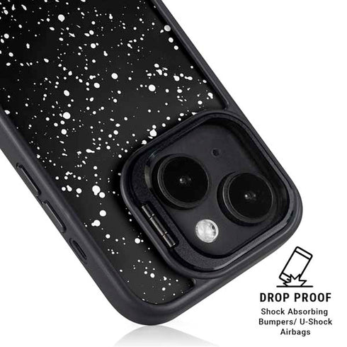 Black Speckle iPhone 15 Kickstand Case