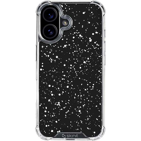 Black Speckle iPhone 16 Plus Clear Case