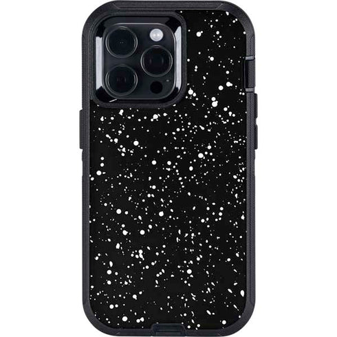 Black Speckle Otterbox Defender iPhone Skin