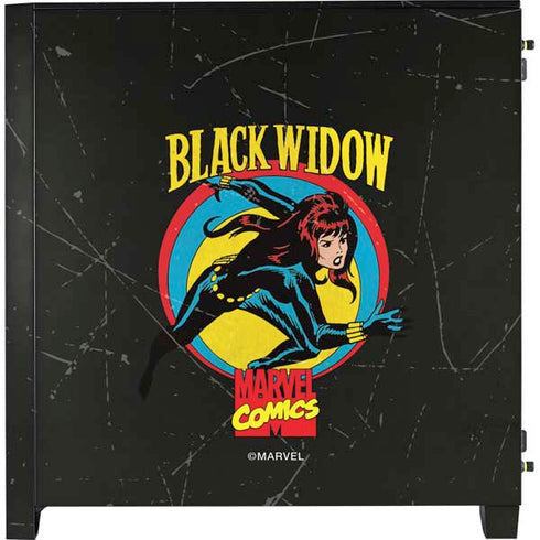 Marvel Classic Comics Black Widow Corsair 4000D Tempered Glass Mid-Tower ATX Case Skin