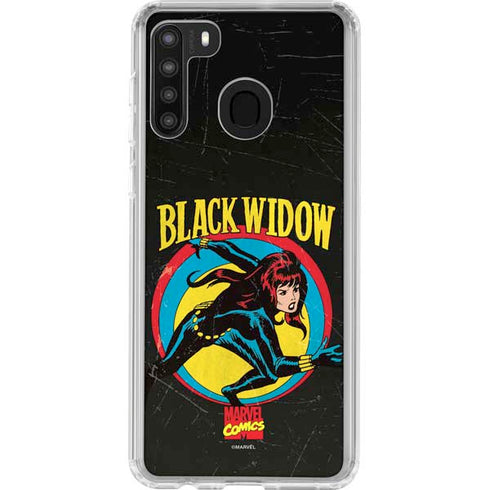 Marvel Classic Comics Black Widow Galaxy A21 Clear Case