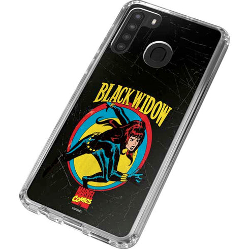 Marvel Classic Comics Black Widow Galaxy A21 Clear Case