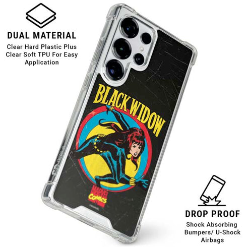 Marvel Classic Comics Black Widow Galaxy S25 Ultra Clear Case