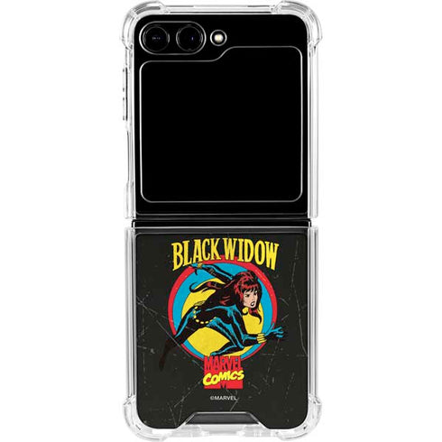 Marvel Classic Comics Black Widow Galaxy Z Flip6 Clear Case
