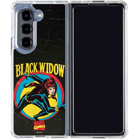 Marvel Classic Comics Black Widow Galaxy Z Fold5 5G Clear Case