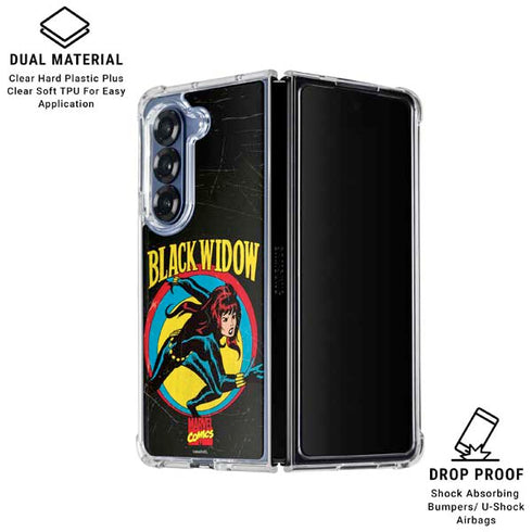 Marvel Classic Comics Black Widow Galaxy Z Fold6 Clear Case