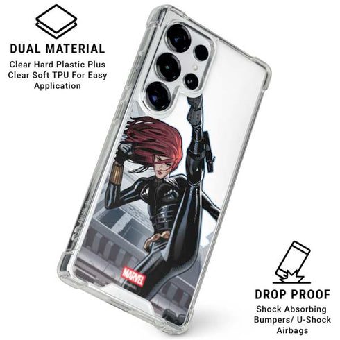 Marvel Black Widow High Kick Galaxy S25 Ultra Clear Case