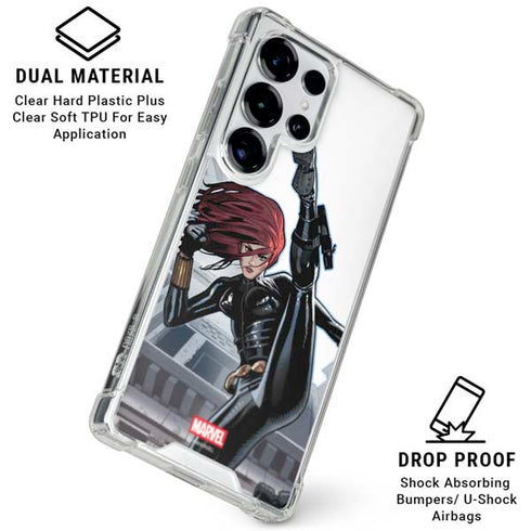 Marvel Black Widow High Kick Galaxy S26 Ultra Clear Case